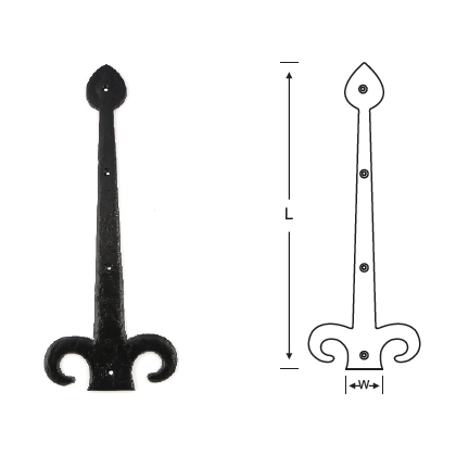 BLACK ANTIQUE SPEAR HINGE FRONT WITH CLAW