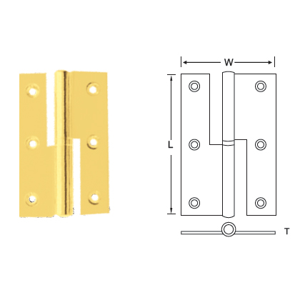 BRASS REFLECT HINGES ( HANDED ) (S.S. PIN)