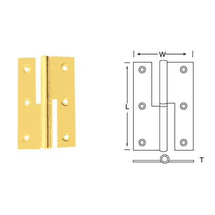 BRASS REFLECT HINGES WITH FLAT FLUSH / ROUND HEAD (S.S. PIN)