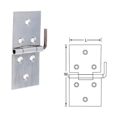 MILD STEEL BACK FLAP (TABLE) HINGES WITH BENT PIN