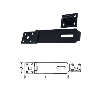 MILD STEEL SAFETY HASP AND STAPLE (HEAVY PATTERN)