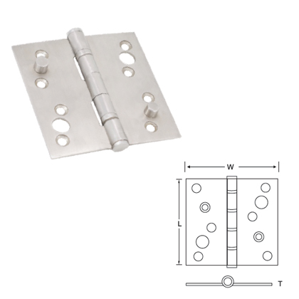 STAINLESS STEEL BALL BEARING HINGE (SINGLE / DOUBLE SECURITY PINS)