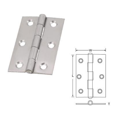 451SS : STAINLESS STEEL STRONG BUTT HINGES CRANKED KNUCKLE, FIXED PIN