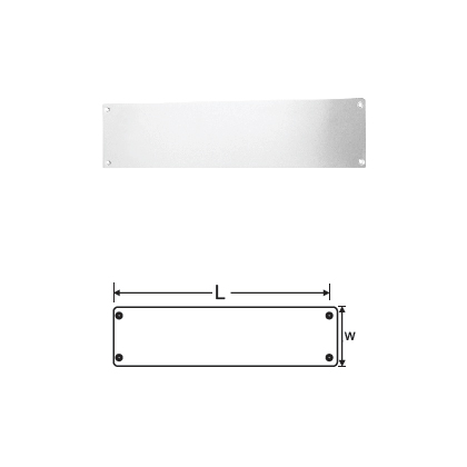 ALUMINIUM KICK PLATE ROUND EDGES COUNTERSUNK HOLES