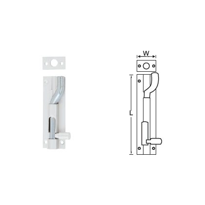 ALUMINIUM NECKED BARREL BOLT