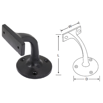 BLACK ANTIQUE HANDRAIL BRACKET