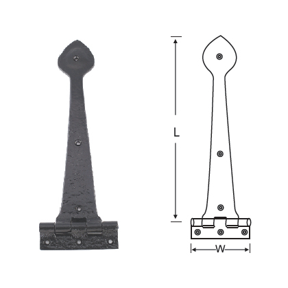 BLACK ANTIQUE HEAVY PLAIN HINGE