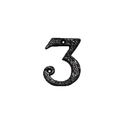 BLACK ANTIQUE NUMERAL HOLLOW 3”