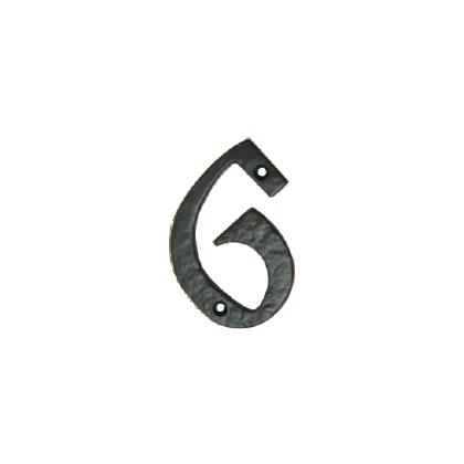 BLACK ANTIQUE NUMERAL SOLID 4”