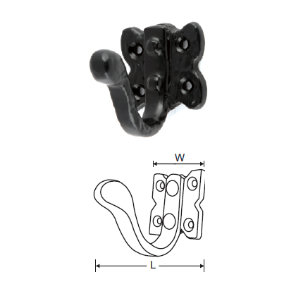 BLACK ANTIQUE ROBE HOOK