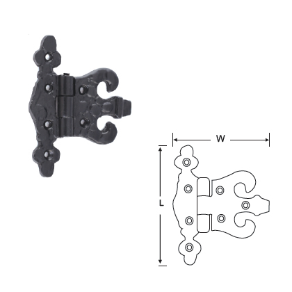 BLACK ANTIQUE UNEQUAL HINGE