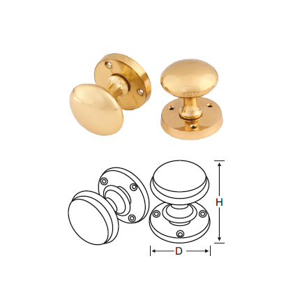 BRASS VICTORIAN MORTICE KNOBS- UNSPRUNG