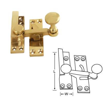 BRASS VICTORIAN QUADRANT SASH FASTENER