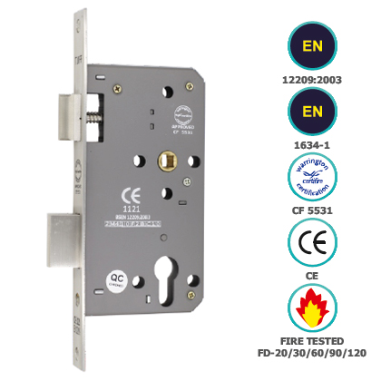 CE EURO PROFILE SASH LOCK BODY (72MM CENTRE)