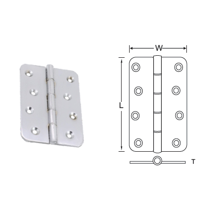 DOUBLE PHOSPORUS BRONZE WASHERED BRASS BUTT HINGE (RADIUS CONER) DPBW