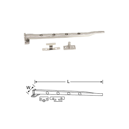 GZC2022 : Z I NC DIE CAST CASEMENT STAY TRADITIONAL PATTERN