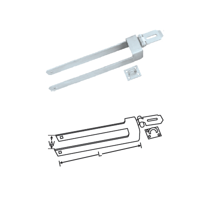 LHS : MILD STEEL THROWOVER GATE LOOP WITH LOCKING HASP & STAPLE