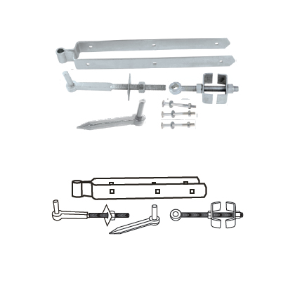 MILD STEEL ADJUSTABLE FIELD GATE HINGE SET