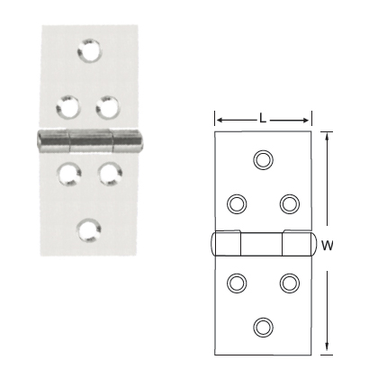 MILD STEEL BACK FLAP (TABLE) HINGES CRANKED KNUCKLE, FIXED PIN