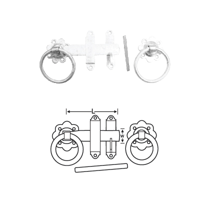 MILD STEEL EXTRA HEAVY GATE LATCH PLAIN RING HANDLE