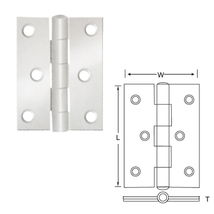 MILD STEEL EXTRA STRONG DOUBLE FLAP BUTT HINGES UNCRANKED KNUCKLE