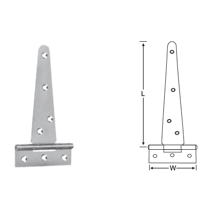 MILD STEEL EXTRA STRONG WEIGHTY TEE HINGE UNCRANKED KNUCKLE,FIXED PIN