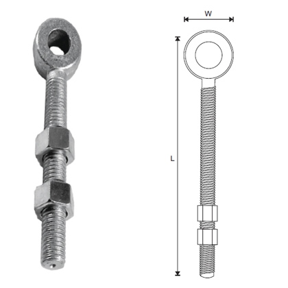 MILD STEEL FIELD GATE ADJUSTABLE EYE C/W 2 NUTS