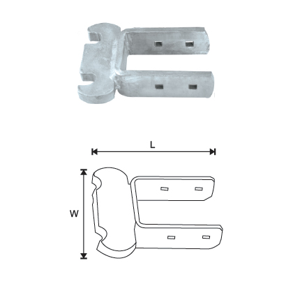 MILD STEEL FIELD GATE HINGE RISING S. BAND