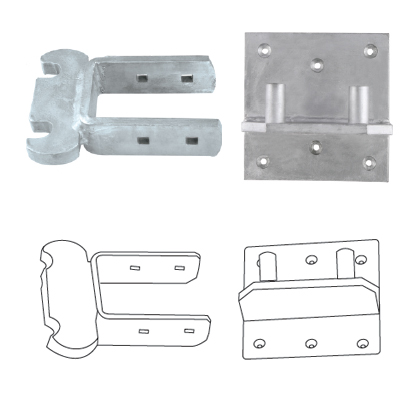 MILD STEEL FIELD GATE HINGE RISING S.BAND