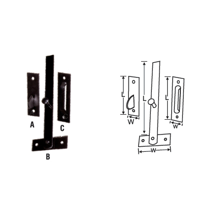 MILD STEEL FOR 20/2 SUFFOLK LATCH (KEEP, CATCH & T BAR)