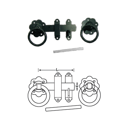 MILD STEEL GATE LATCH PLAIN RING HANDLE