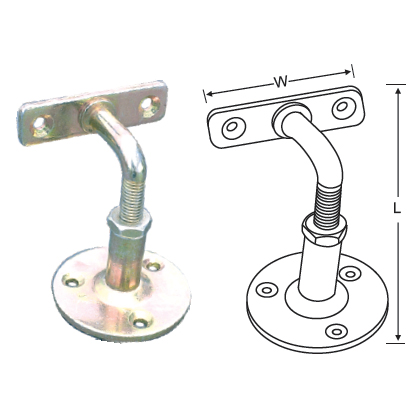 MILD STEEL HANDRAIL BRACKETS ADJUSTABLE BENDED/STRAIGHT