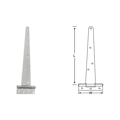 MILD STEEL HEAVY TEE HINGE UNCRANKED KNUCKLE, FIXED PIN