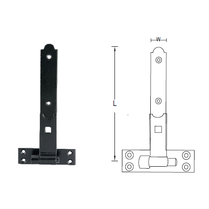 MILD STEEL HOOK AND BAND HINGE (CRANKED)