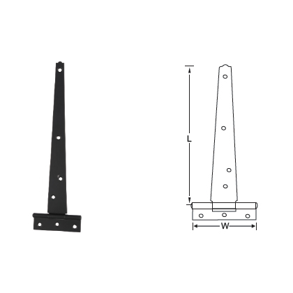 MILD STEEL LIGHT TEE HINGE UNCRANKED KNUCKLE, FIXED PIN