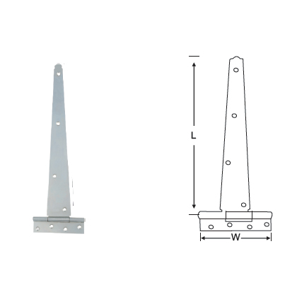 MILD STEEL MEDIUM TEE HINGE UNCRANKED KNUCKLE, FIXED PIN