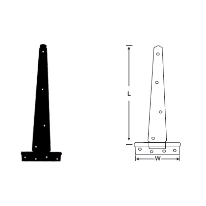 MILD STEEL PREMIUM MEDIUM TEE HINGE UNCRANKED KNUCKLE, FIXED PIN