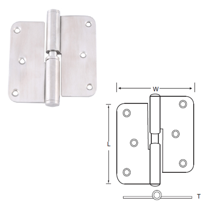 MILD STEEL RADIUS CORNER HINGES HANDED