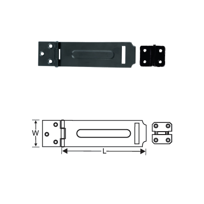 MILD STEEL SAFETY HASP AND STAPLE (EXTRA LIGHT PATTERN)