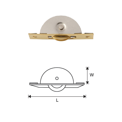 MILD STEEL SASH PULLEY WITH BRASS WHEEL