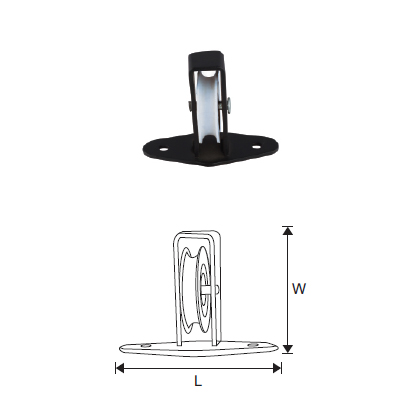 MILD STEEL SINGLE UPRIGHT PULLEY - WHEEL ACROSS THE PLATE