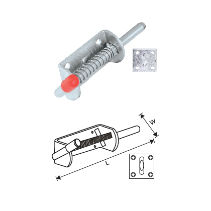 MILD STEEL SPRING LOADED ANIMAL BOLT C/W STAPLE