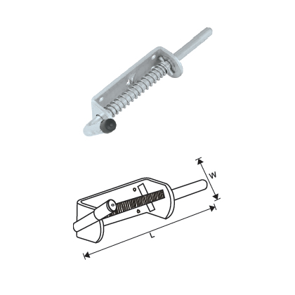 MILD STEEL SPRING LOADED ANIMAL BOLT