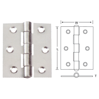 MILD STEEL SQUARE BUTT HINGES UNCRANKED KNUCKLE