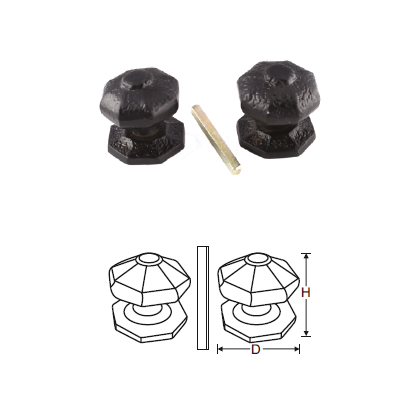 OCTAGONAL MORTICE KNOB SET