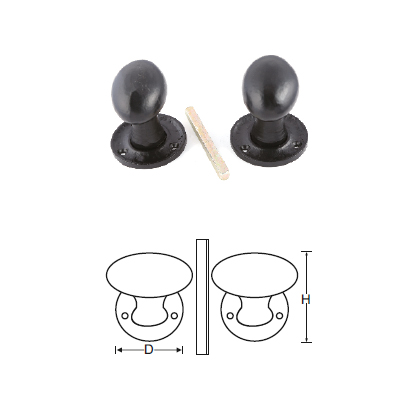 OVAL MORTICE KNOB SET