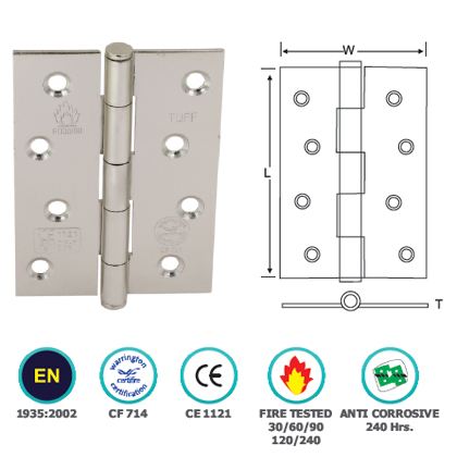 STAINLESS STEEL BUTT HINGE PLAIN JOINT