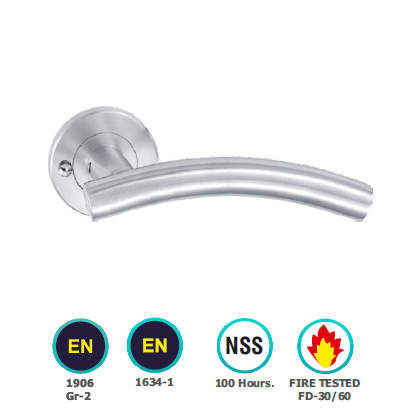 STAINLESS STEEL CURVE LEVER HANDLE WITH PRIVACY FUNCTION