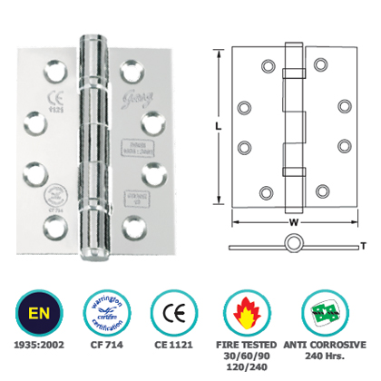 STAINLESS STEEL TWO BALL BEARING HINGES