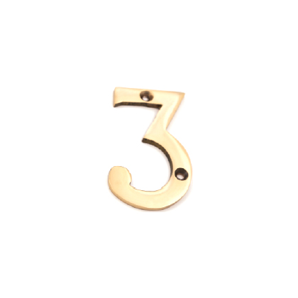 VICTORIAN BRASS NUMERALS 3\